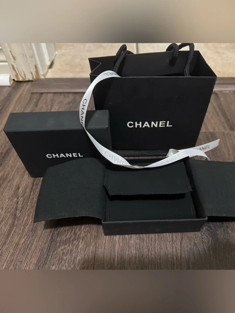 CHANEL Black & White Branded Boxes and Bag Set